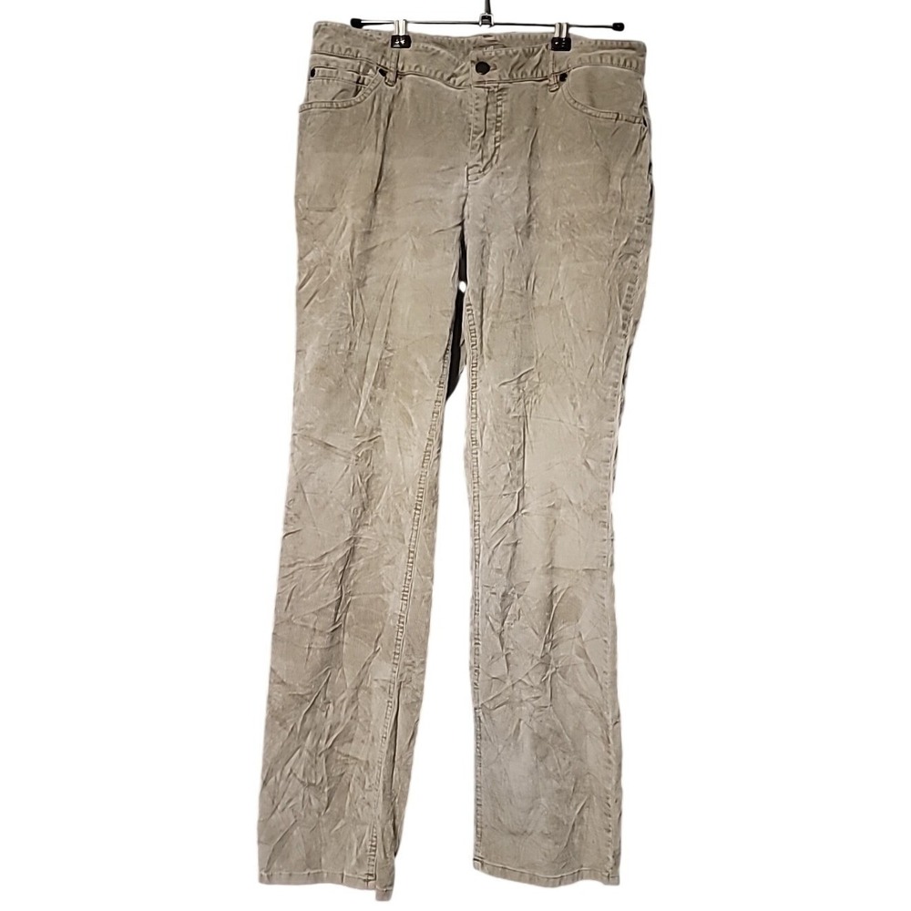 J.Jill Boyfriend Corduroy Pants Tan Beige‎ Stretch Straight Leg Womens Size 8